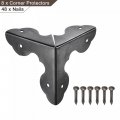 Uxcell 33x33x33mm Metal Box Corner Protectors Edge Guard Black 8pcs
