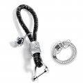 Gkmow 1 Pc Car Bling Rhinestone Key Chain Fashionable For Women Crystal Keychain Ring Accessories Black 