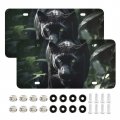 Nfmili License Plate Black Panther Wild Metal Car Aluminum Novelty Decorative Front With Screw Standard Size 12a 6 In
