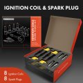 Yellow Set Of 16 Ignition Coil Pack And Iridium Spark Plugs For Ford F-150 F-350 F-250 Super Duty Explorer Mustang Expedition