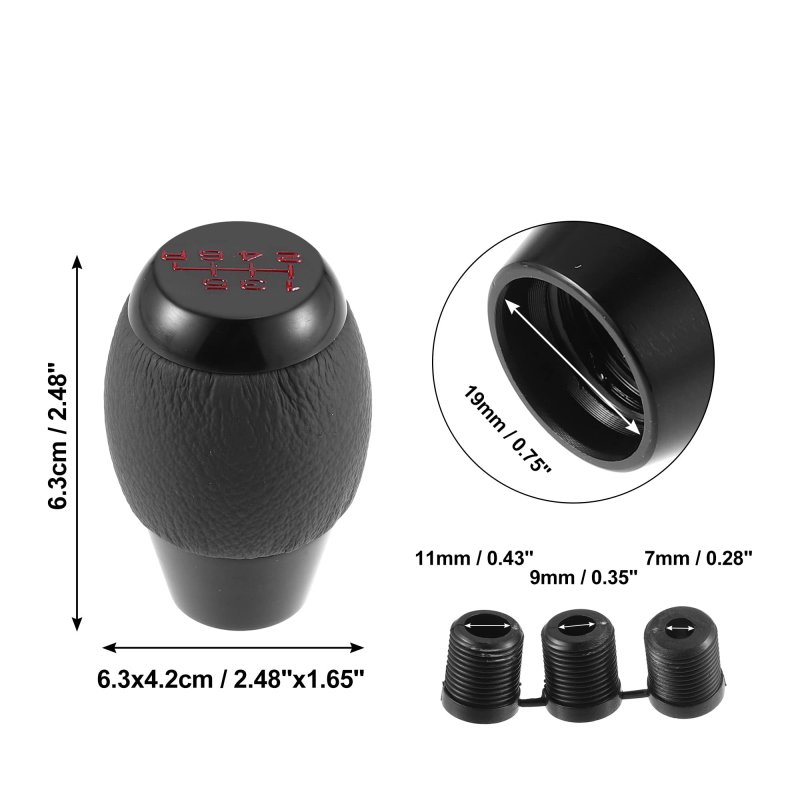 6 Speed Manual Gear Stick Shift Knob Transmission With Dust Cover Lever Shifter Handle For Honda Civic 1992-1995 Black