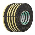 Uxcell 5 Pcs 3 Meters 8mm X 4mm Single-side Adhesive Shockproof Sponge Foam Tape Yellow