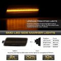 Vipmotoz Full Led Front Amber Side Marker Lights Compatible With 2005-2011 Audi C6 A6 Chrome Lens Smoked Tinted Pair Set
