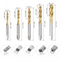 Uxcell M3 M4 M5 M6 M8 Spiral Flute Taps Set Titanium Coated High-speed Steel Machine Thread Metric Screw 5pcs