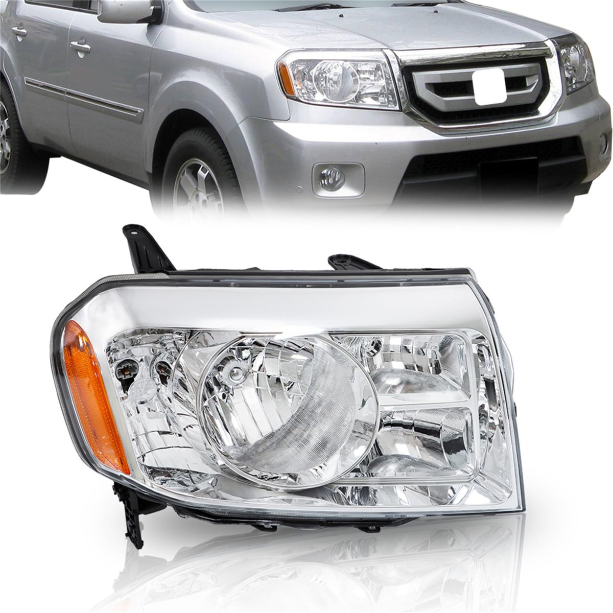 Right Side Headlight Assembly Chrome Housing Replacement For Pilot 2009 2010 2011 33100szaa01 Ho2519125