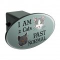 Two Cats Past Normal Oval Tow Trailer Hitch Cover Plug Insert