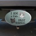 Two Cats Past Normal Oval Tow Trailer Hitch Cover Plug Insert
