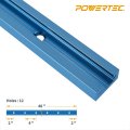 Powertec 71158 48 Inch Double-cut Profile Universal T-track With Predrilled Mounting Holes 2 Pack Aluminum T Track For