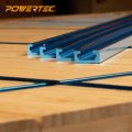 Powertec 71158 48 Inch Double-cut Profile Universal T-track With Predrilled Mounting Holes 2 Pack Aluminum T Track For