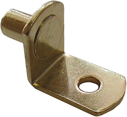 1 4 In Bracket Style Cabinet Shelf Support Pegs With Hole Polished Brass Pack Of 25