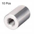 Uxcell Round Connector Nuts M10x30mm Height Sleeve Rod Bar Stud Nut Stainless Steel 304 Pack Of 10