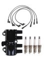 Ena Set Of 1 Ignition Coil Pack 4 Platinum Spark Plugs And Wire For Chevrolet Daewoo Optra 2 0l Leganza 2l Replacement Uf336 