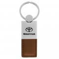 Au-tomotive Gold Inc Officially Licensed Brown Duo Leather Chrome Key Fob For Toyota 4runner