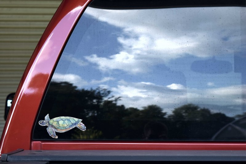 Stickertalk Left Facing Sea Turtle Vinyl Sticker 5 Inches By 3