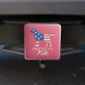 American Fido Dog Flag Tow Trailer Hitch Cover Plug Insert For 2 In Receivers Black Abs Plastic With Uv Resistant Resin Top