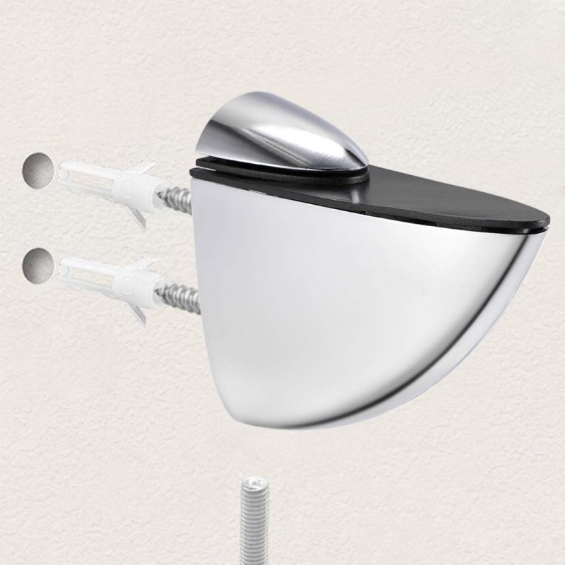 Glass Shelf Bracket Wall Mount Adjustable Zinc Alloy Bright Chrome Holder For 3-33mm Thickness 2pcs