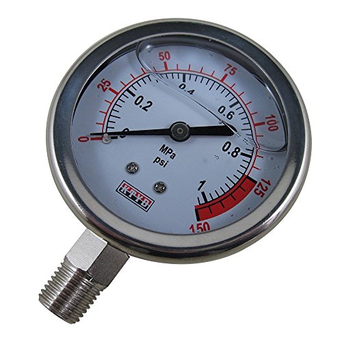 Water Pressure Gauge Meter 0 To 1 6mpa 220psi For Reverse Osmosis System Pump 3 8 In Quick Connect Fitting 2 Diameter Stainless