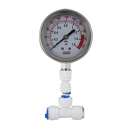 Water Pressure Gauge Meter 0 To 1 6mpa 220psi For Reverse Osmosis System Pump 3 8 In Quick Connect Fitting 2 Diameter Stainless
