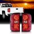 Tail Lights Assembly Pair With Wiring Harness For 2016 2019 Chevy Silverado 1500 2500 Hd 3500 And Gmc Sierra Red Lens Halogen