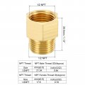 Uxcell 1 2 Npt Male X Female Brass Pipe Fitting Hex Reducer Adaptor For Water Gas Transfer 2pcs