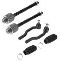 6pcs Front Inner Outer Tie Rod Ends Kit Suspension Steering End With Boot Ford Edge For Lincoln Mkx Drag Link No Ev800576 