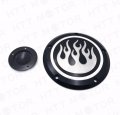 Httmt- Road King Dyna Sportster Street Bob Black Flame Fire Derby Timer Cover Compatible With H-d Fld Flhr Flhtc Flhtcu Flstsb