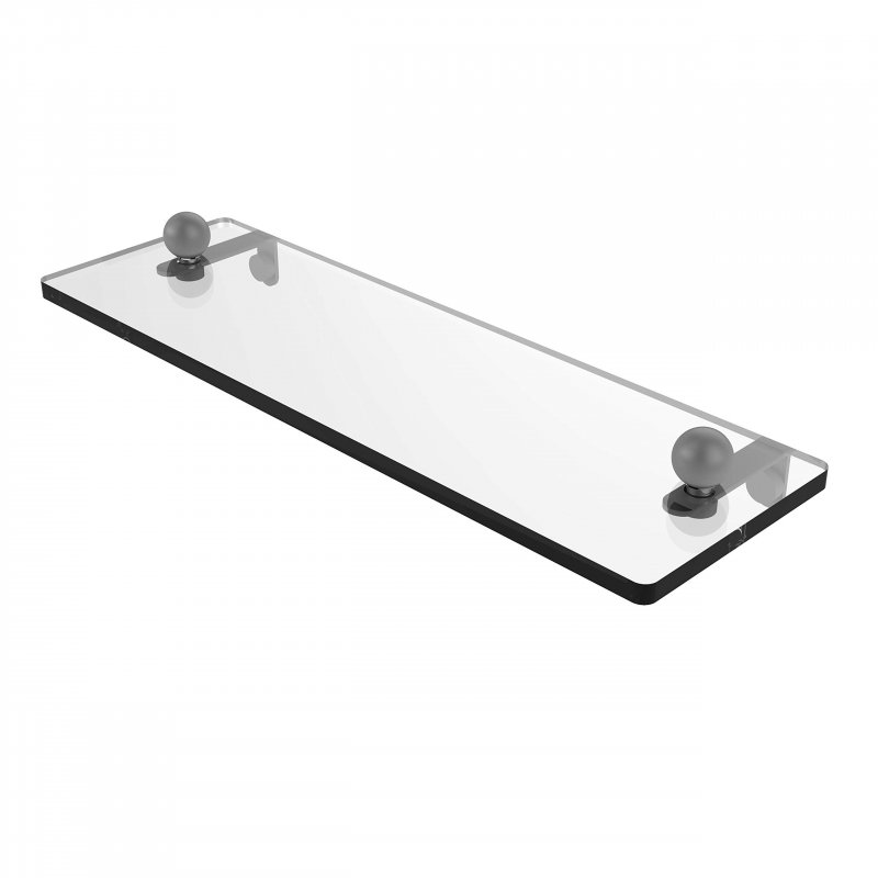 Allied Brass Pr-1 16 Inch Vanity Beveled Edges Glass Shelf Matte Gray