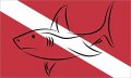 Stickertalk Shark Outline Diver Down Flag Vinyl Scuba Sticker 5 Inches By 3 