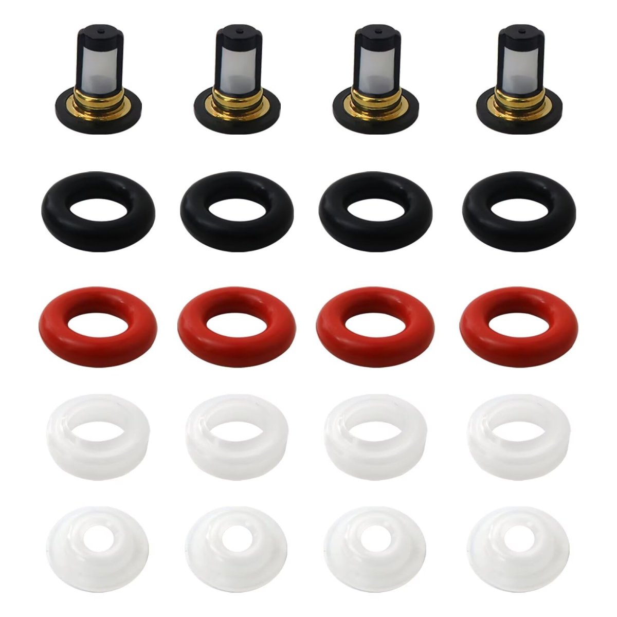 Fuel Injector Repair Kit For Honda Civic 2001 To 2005 1 7l 1668cc 1700cc Upper And Lower O Rings Caps Filters Spacers