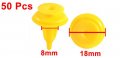 Uxcell 50 Pcs Yellow Car Plastic Rivet 8mm Hole Diameter