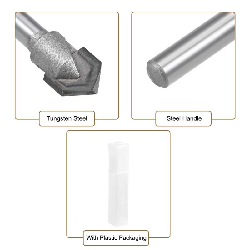 90 Degree V-groove Router Bit 1 2 Dia With 4 Shank Carbide Tipped V Grooving