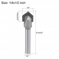90 Degree V-groove Router Bit 1 2 Dia With 4 Shank Carbide Tipped V Grooving