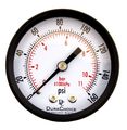 2 Dry Utility Pressure Gauge Blk Steel 1 4 Npt Center Back Mount 160 Psi 