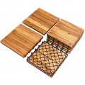 Giantex 10 Pcs Interlocking Patio Deck Tiles 12 X 12in Acacia Hardwood Outdoor Flooring Sq Ft Wood Composite Pavers For Indoor 