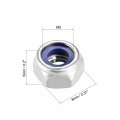 Uxcell M5 X 0 8mm Nylon Insert Hex Lock Nuts 316 Stainless Steel Plain Finish Pack Of 40