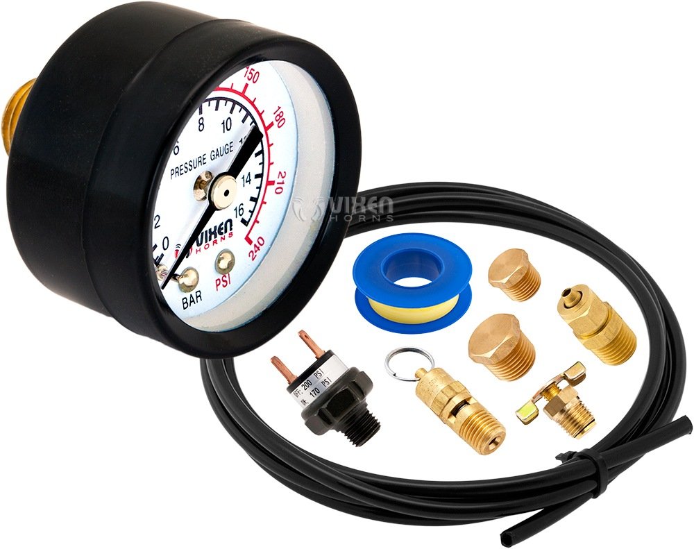 Onboard Air Tank Installation Kit Vxk3099 For 3 Gallon Tanks 240 Psi Gauge 170 To 200 Pressure Switch 250 Safety Valve And 6 Ft