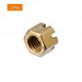 Uxcell 2pcs M10x1 5mm Hexagon Slotted Nut Grade 10 Carbon Steel Hex Castle Nuts Color Zinc