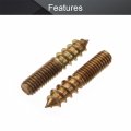 Mromax M6x30mm Zinc Plated Carbon Steel Double Headed Hanger Bolts 1 18 Inch Length Self Tapping Screw For Furniture