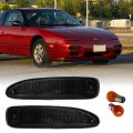 Usr 91-94 240sx Bumper Lights Front Smoke Turn Signal Parking Lamps Left Right For 1991-1994 Nissan S13 Crystal Style Smoked 
