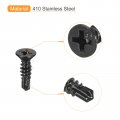Uxcell St4 2x16mm Sheet Metal Screws 50pcs Black Oxide Zinc Plating Flat Head Phillips Drive Self Drilling