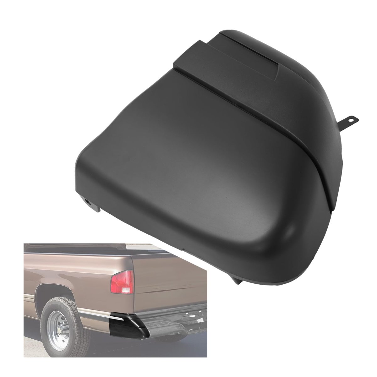 Rear Bumper End Cap For 1994-1997 Chevrolet S10 And Gmc Sonoma Fleetside Left Side Driver Matte Black Replaces 12383115