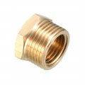 Uxcell Brass Threaded Pipe Fitting 3 8 Pt Male X 1 4 Female Hex Bushing Adapter