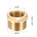 Uxcell Brass Threaded Pipe Fitting 3 8 Pt Male X 1 4 Female Hex Bushing Adapter