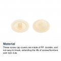 Uxcell Screw Cap Covers 80pcs 11 8x3 3mm Plastic Decoration Cover For Phillips Cam Fitting Nut Self-tapping Beige