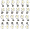 Satco 24 Pack Vintage Edison Dimmable Led Filament Bulbs S12401 High Lumens 5 Watt A15 Clear Medium Base 3000k 90 Cri 120 Volt