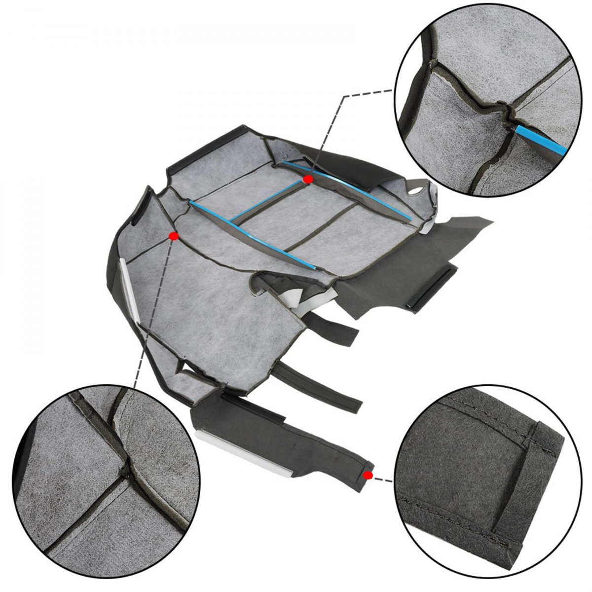 Front Driver Side Bottom Black And Gray Cloth Seat Cover Replacement For 2003-2011 Ranger
