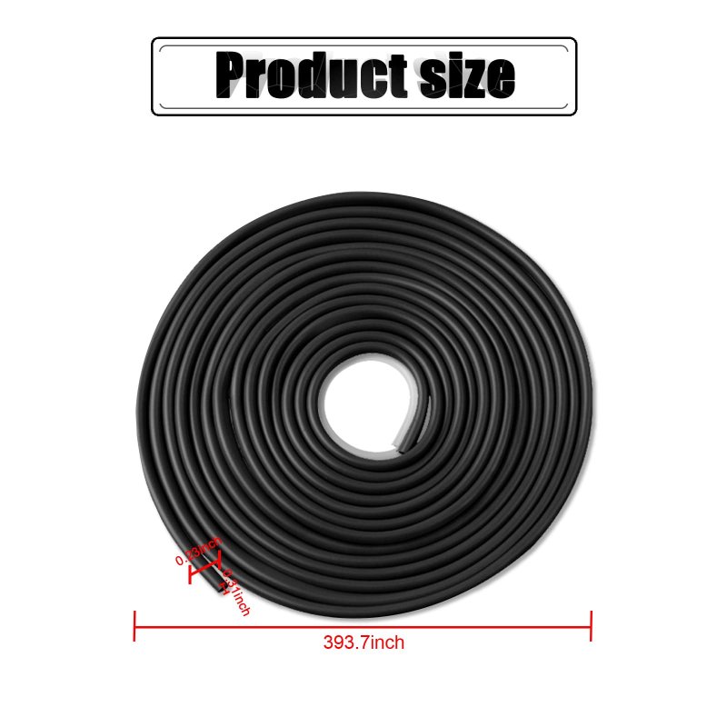 Universal Car Door Edge Decorative Strips 10m 32ft Rubber Seal Protector Scratch Strip For Cars Doors And Windows Black