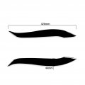 Toworldit 2pcs Set Bright Black Soft Plastic Headlight Eyebrow Cover Headlamp Eye Lid Covers Decoration Trim Sticker Compatible