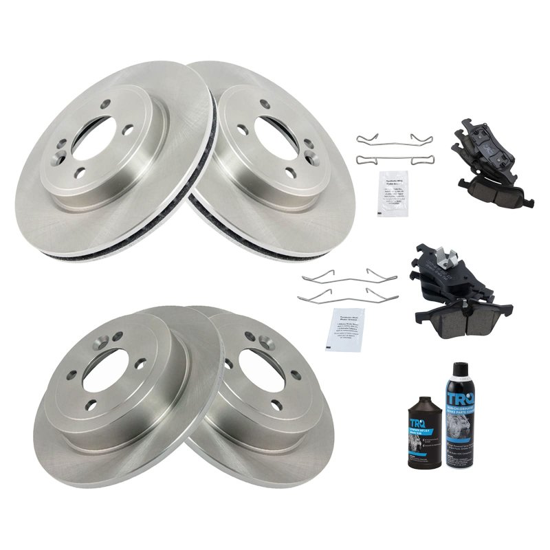 Front And Rear Ceramic Brake Pad Rotor Kit With Chemical For 2002 2006 Mini Cooper Bka17509