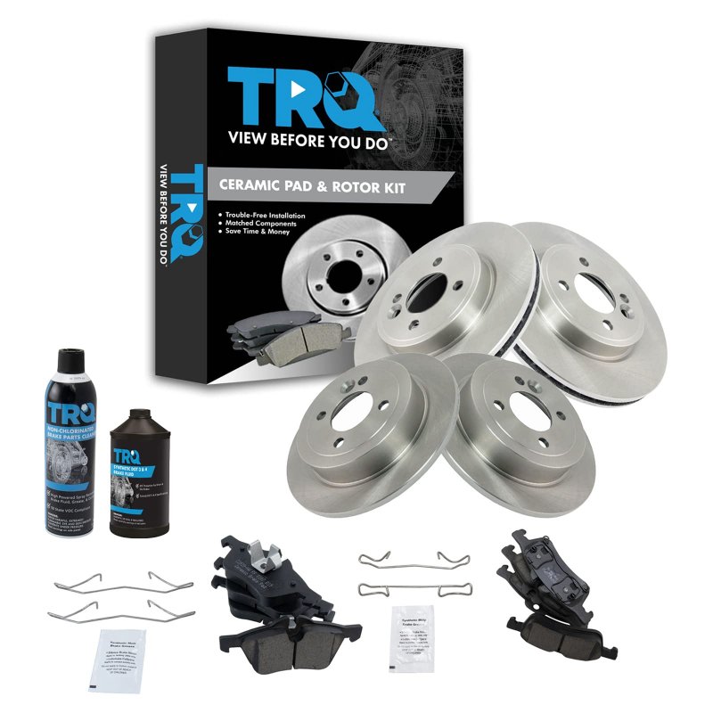 Front And Rear Ceramic Brake Pad Rotor Kit With Chemical For 2002 2006 Mini Cooper Bka17509
